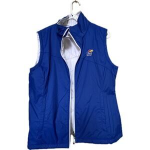NWOT Women's Columbia University of Kansas Puffer Vest -size XL REVERSIBLE